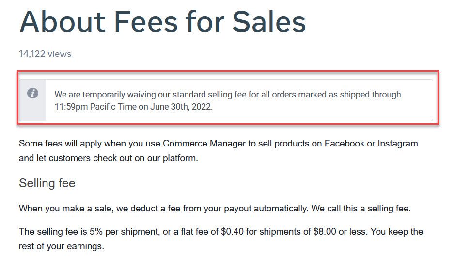 Facebook Marketplace Fees