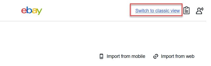 eBay Listing Tool Classic View