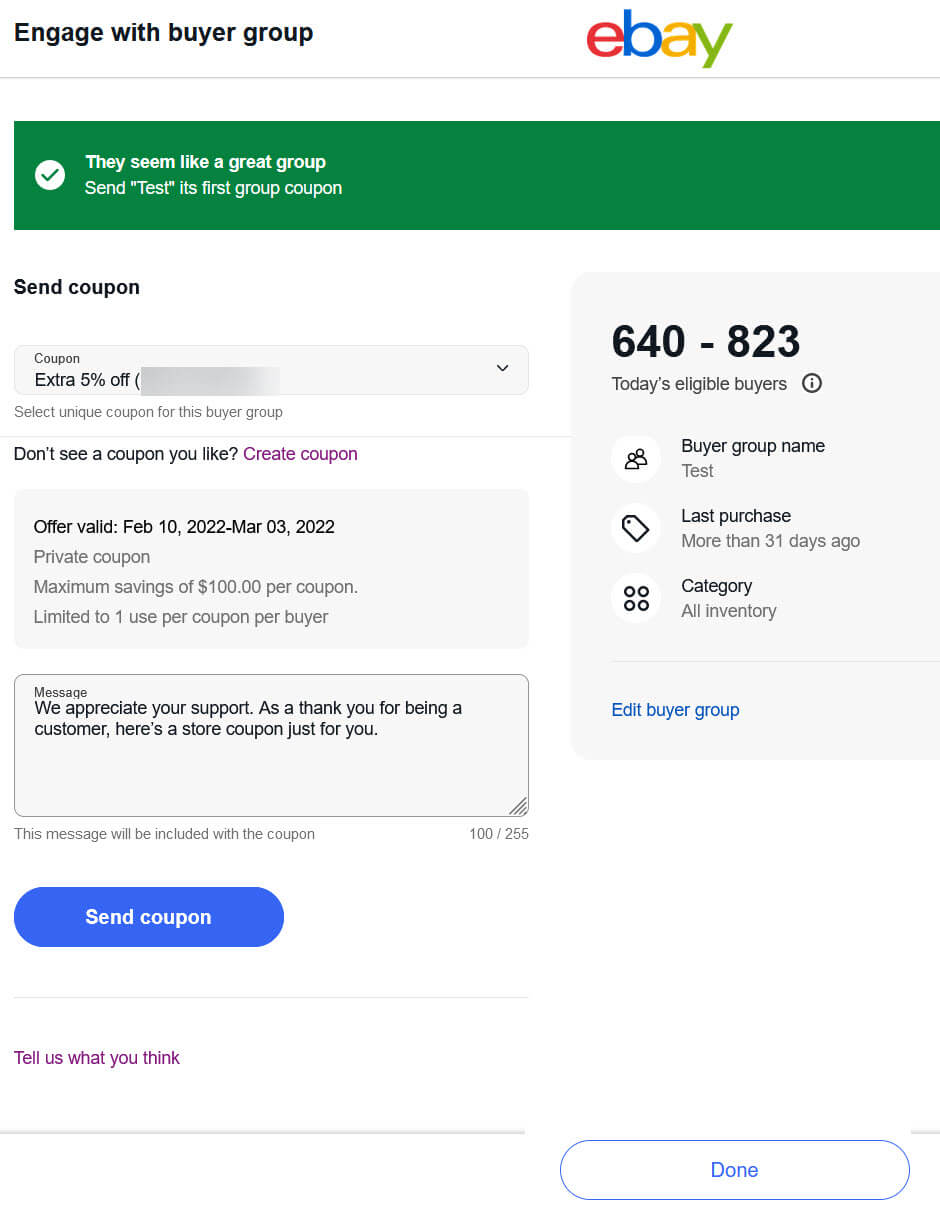 Ebay new member coupon top