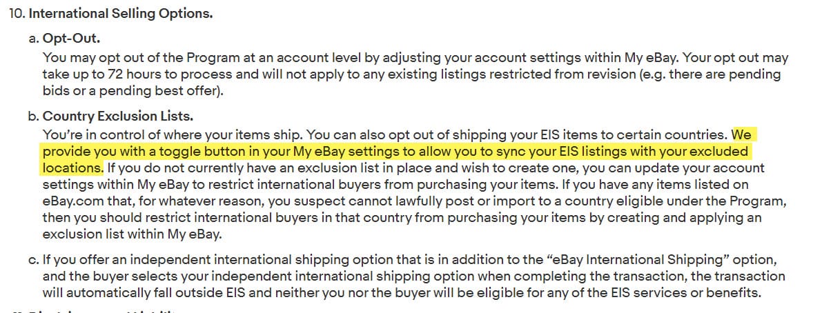eBay International Shipping Changes Could Impact Excluded Location Settings