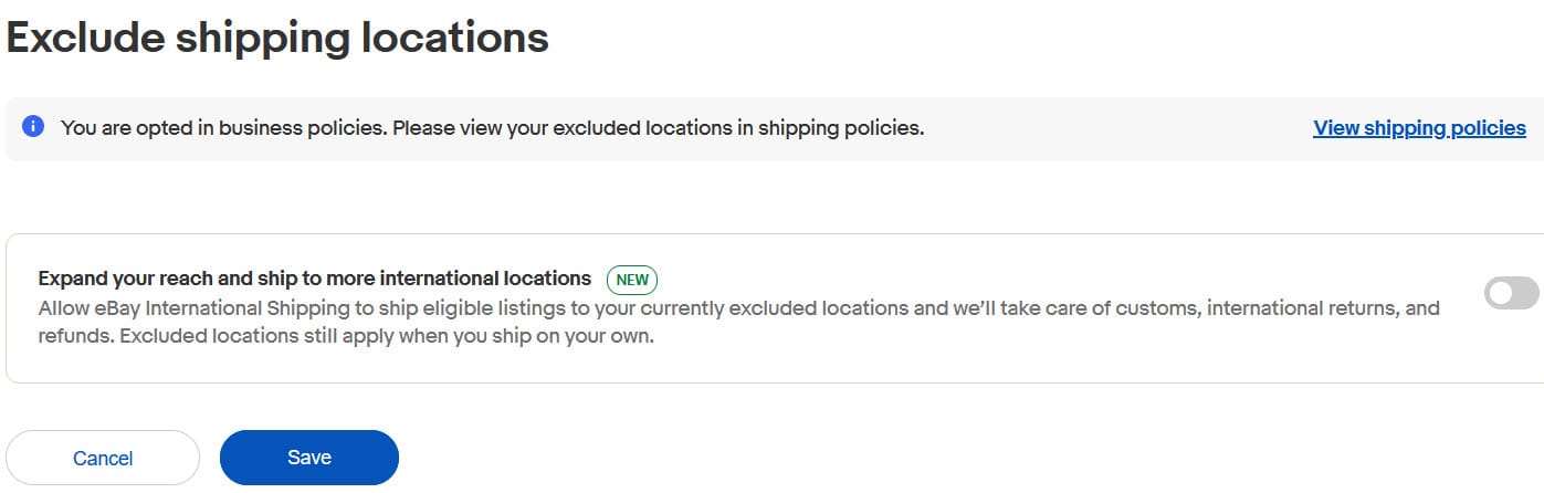 eBay International Shipping Changes Could Impact Excluded Location Settings