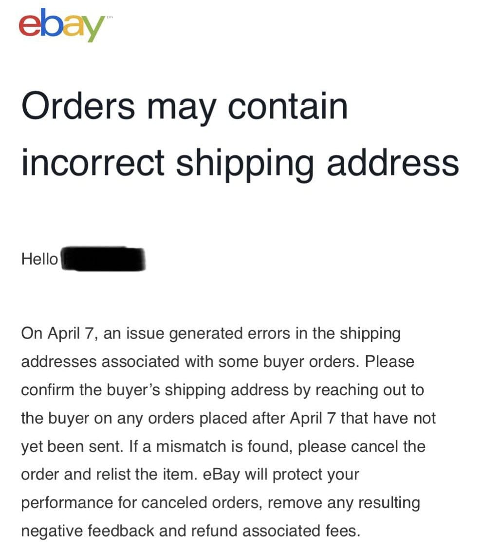 eBay Defaulting To Old Addresses Creates Chaos For Buyers & Sellers