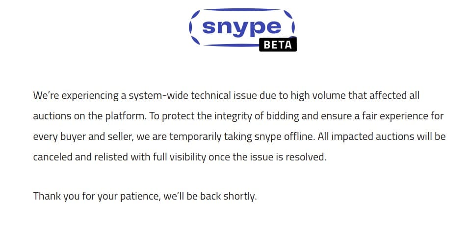 Snype Offline After Failed Launch: Rick Probstein's New Marketplace Cancels Auctions Amidst Security Concerns