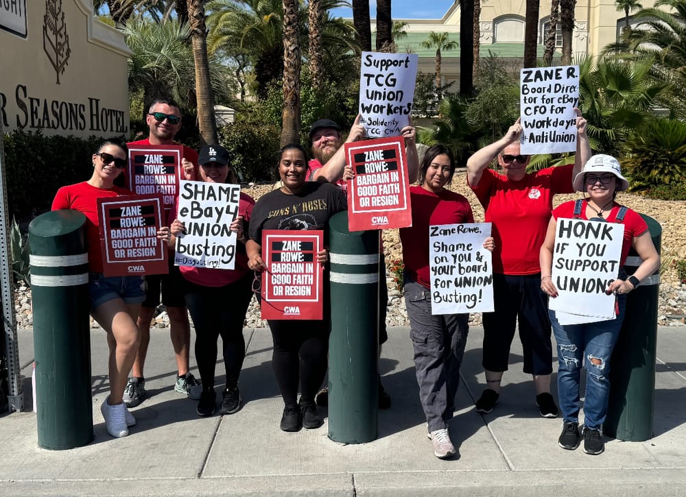 eBay TCGPlayer Union Workers Demonstrate At Workday Rising Vegas