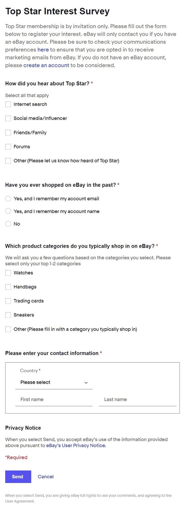 eBay Top Star Buyer Loyalty Program